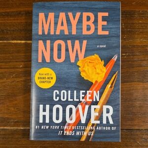 Maybe Now by Colleen Hoover - Blue Cover with Coral Title